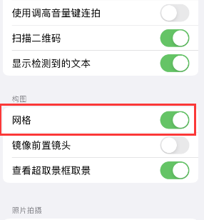 建湖苹果手机维修网点分享iPhone如何开启九宫格构图功能 